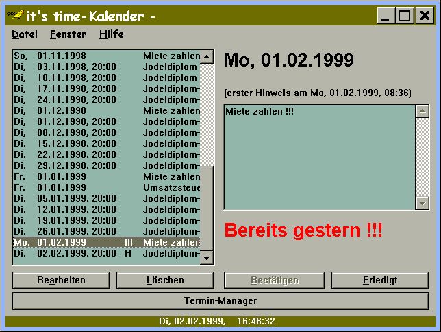 it's time – Terminmanager – Softwareentwicklung – coon software design